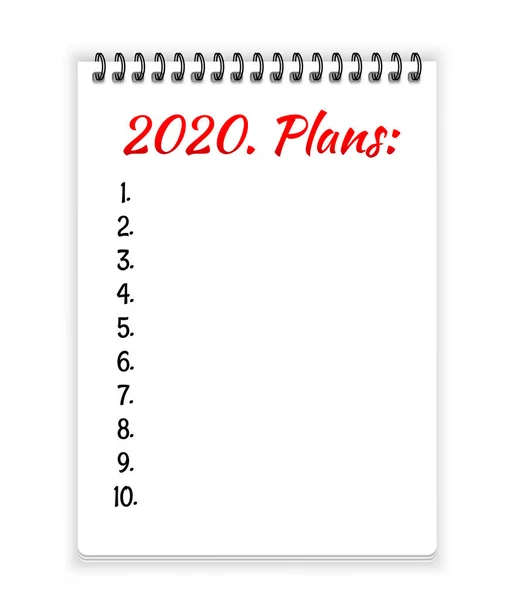 2020 σχέδια σε χαρτί σημειωματαρίου. Απεικόνιση διανυσματικών φορέων — Διανυσματικό Αρχείο