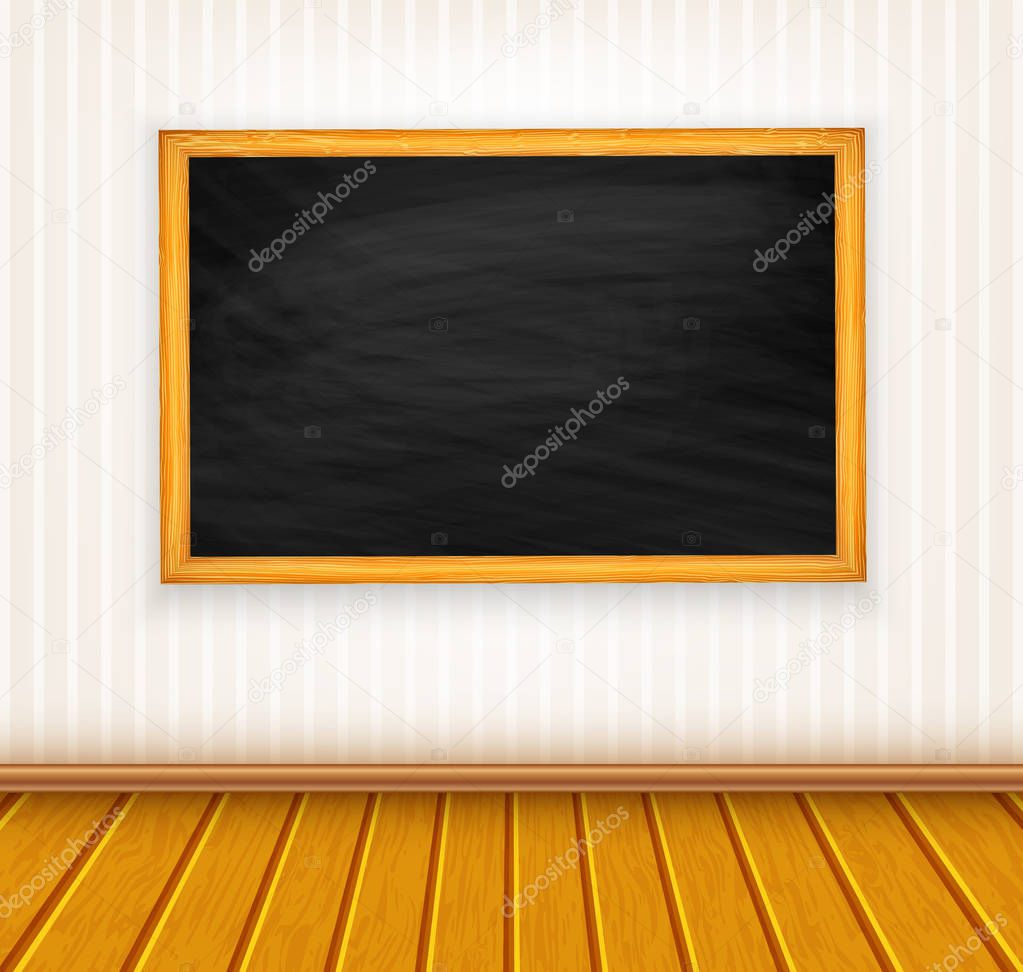 Vector background with blackboard on wall
