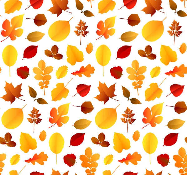 Цветные Осенние Листья Бесшовный Фон Узор Векторная Иллюстрация — стоковый вектор