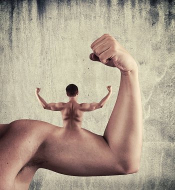 gergin duruş pazı yerine bir erkekte tersiyle gerildi kol