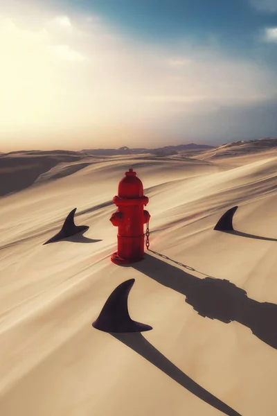 Fire hydrant in the desert — Stock Photo, Image