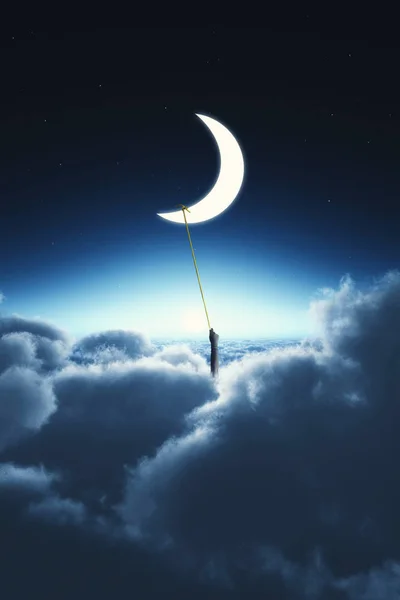 Stijgen naar de maan — Stockfoto