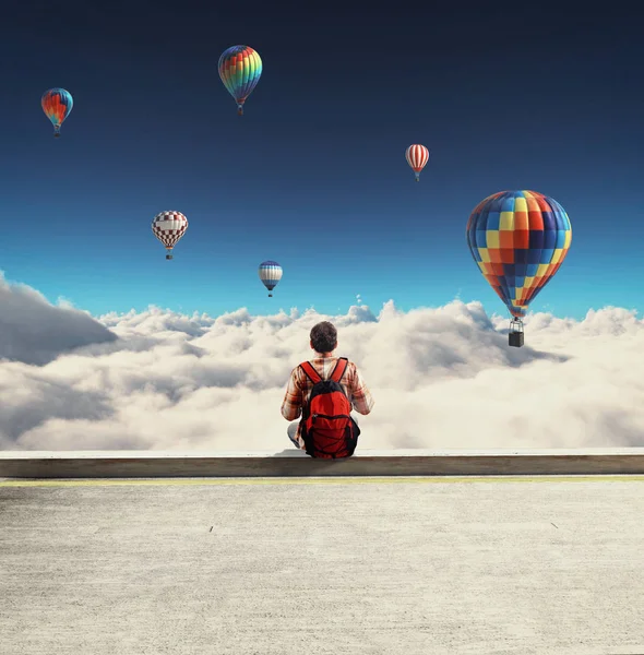 Sıcak hava balonları hayran — Stok fotoğraf