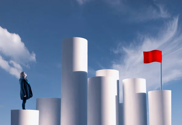 Objetivo de la bandera roja — Foto de Stock