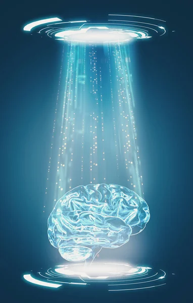 Yapay zeka konsepti. Geleceksel veri transferi , 