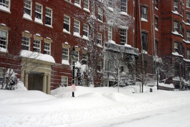 Boston, Massachusetts, ABD 'de kar yağışının stok görüntüsü