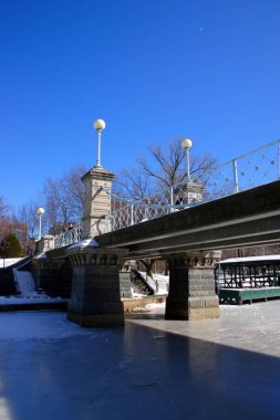 Boston, Massachusetts, ABD 'de kar yağışının stok görüntüsü