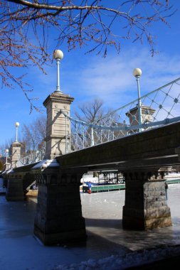 Boston, Massachusetts, ABD 'de kar yağışının stok görüntüsü