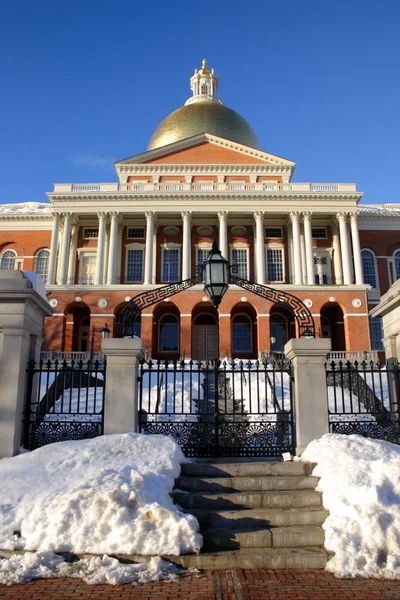 Obraz Zapasu Śniegu Zima Bostonie Massachusetts Usa — Zdjęcie stockowe