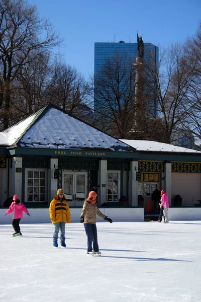 Stock Imagen Invierno Nevando Boston Massachusetts — Foto de Stock