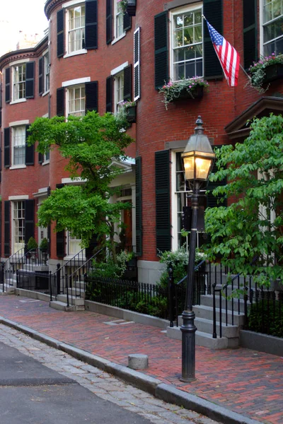 Beacon Hill Quartiere Ricco Rowhouse Stile Federale Con Alcuni Dei — Foto Stock