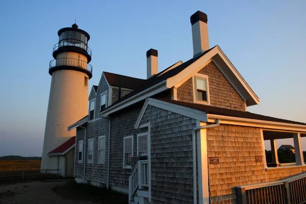 Race Point Light Исторический Маяк Кейп Код Массачусетс — стоковое фото