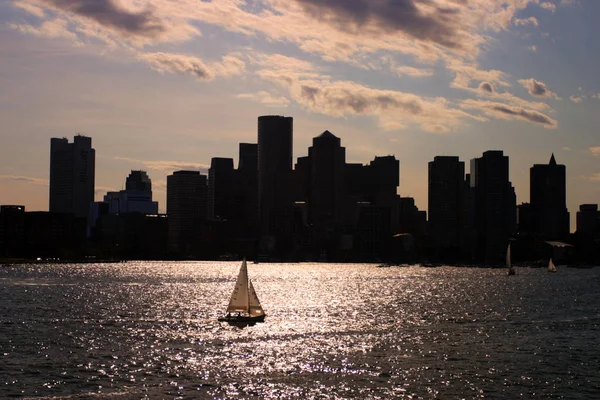 Boston Skyline Inner Harbor Usa — Stock Photo, Image