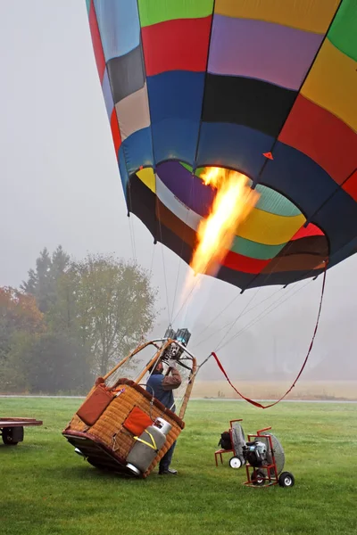 Bunte Heißluftballons Bereiten Sich Vermont Auf Den Flug Vor — Stockfoto