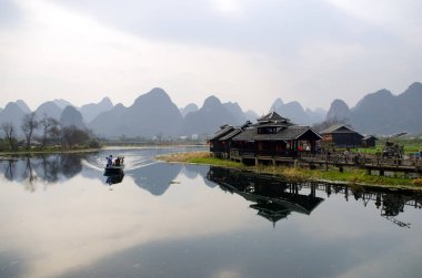 Yangshuo Guilin, Çin 'de manzara