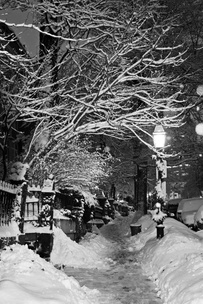 Stock Afbeelding Van Een Sneeuw Winter Boston Massachusetts Verenigde Staten — Stockfoto