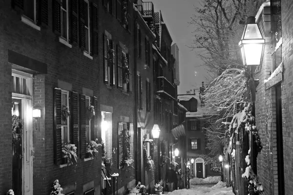 Imagem Estoque Inverno Nevando Boston Massachusetts Eua — Fotografia de Stock