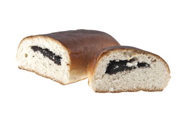 Beyaz arka plan üzerinde izole poppy ile topuz