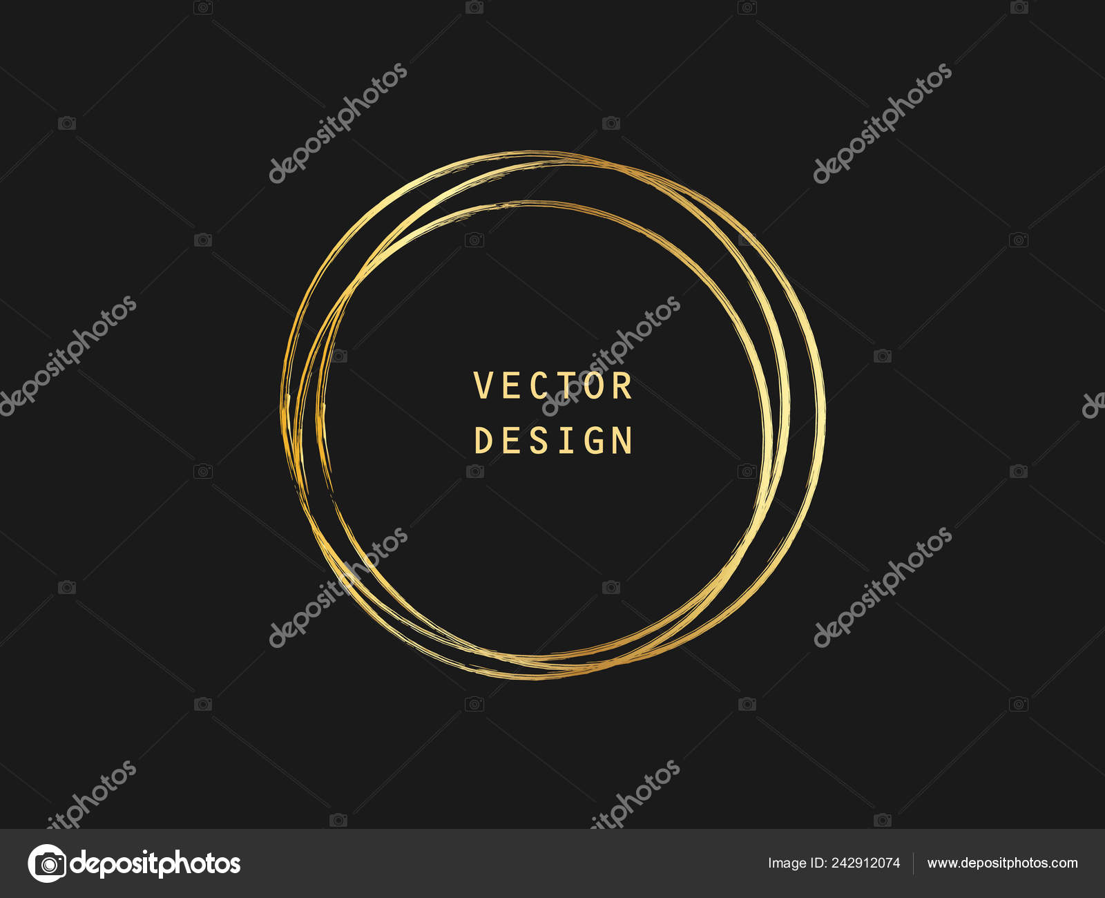 Metallic Gold Circle Shape Label Logo Design Element Frame Brush Stock Vector Image By C Artemvorotnik Gmail Com