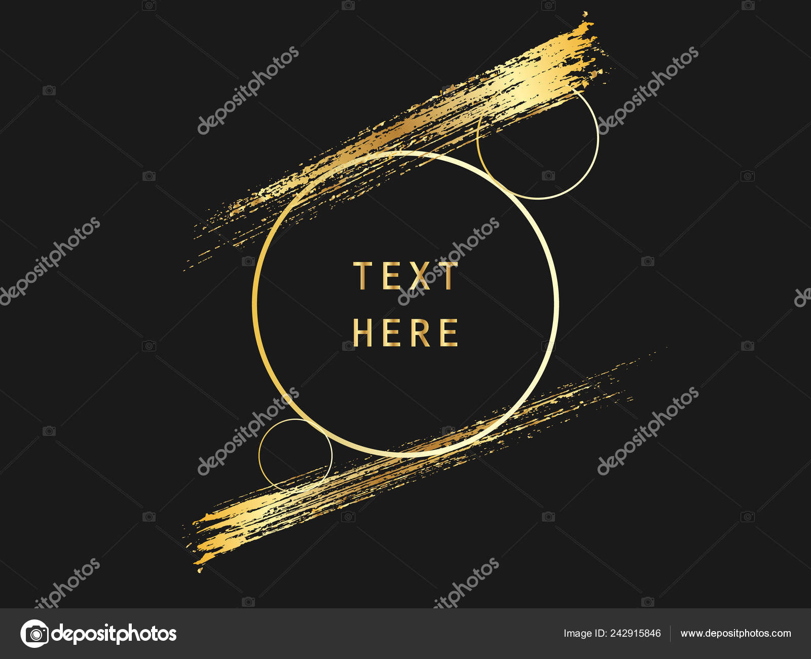 Metallic Gold Circle Shape Label Logo Design Element Frame Brush Stock Vector Image By C Artemvorotnik Gmail Com