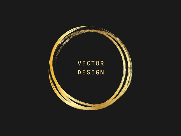 Forme Cercle Métallique Étiquette Logo Élément Conception Cadre Brosse Vague — Image vectorielle