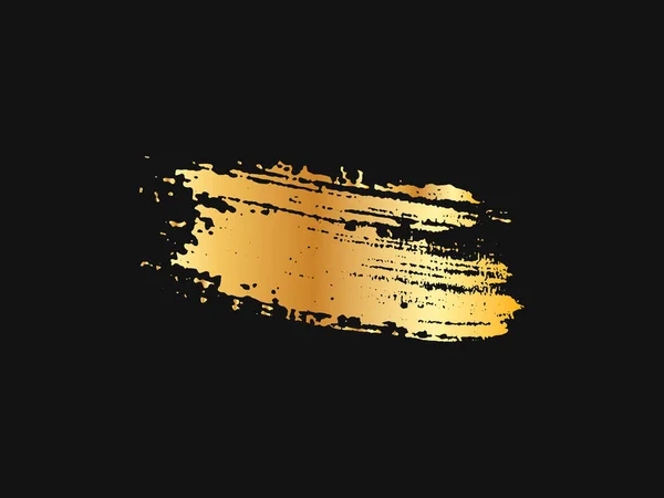 Золотая Краска Штрих Металлической Градиентной Кисти Элемент Художественного Дизайна — стоковый вектор