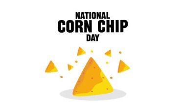 Lezzetli mısır cipsiyle ulusal mısır cipsi günü.