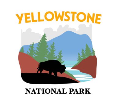 Yellowstone Milli Parkı Güzel manzaralı ve güzel gökyüzü