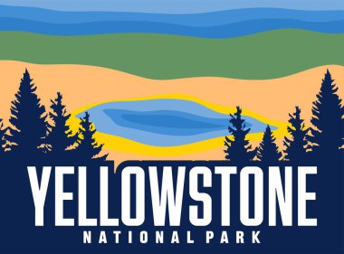 Yellowstone Milli Parkı Güzel manzaralı ve güzel gökyüzü
