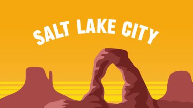 Salt Lake City, Utah Güzel manzaralı siluet