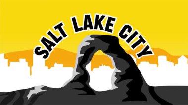 Salt Lake City, Utah Güzel manzaralı siluet