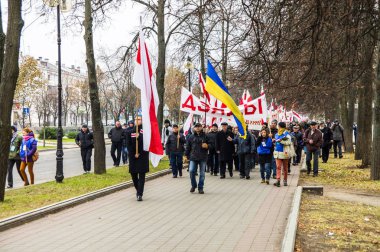 Mart Belaruslu muhalefet bellek atalarının (DZIADY) günü. Belarus. Minsk. 02.11.2014