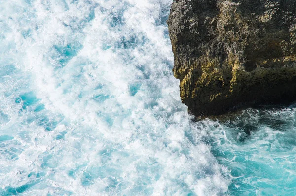 Texture Ocean Sfondo Naturale Onde Blu Del Mare Con Schiuma — Foto Stock