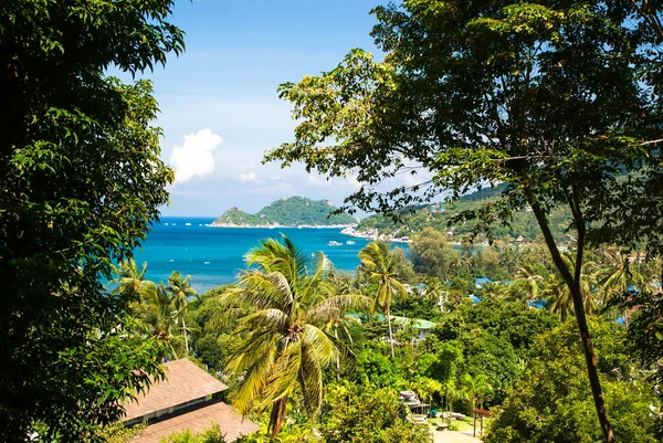 Punto di vista su Koh Tao.Thailandese. Veduta della baia e Koh Nang yuan — Foto Stock