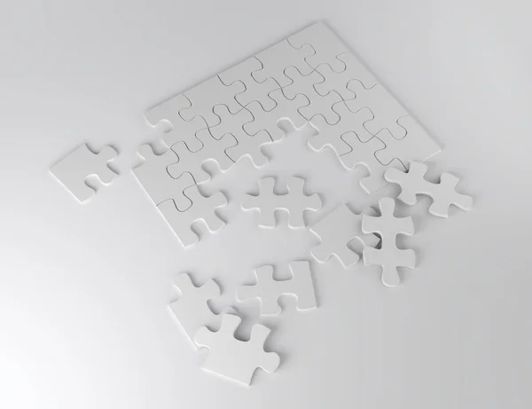 white puzzle pieces business marketing idea team work illustration