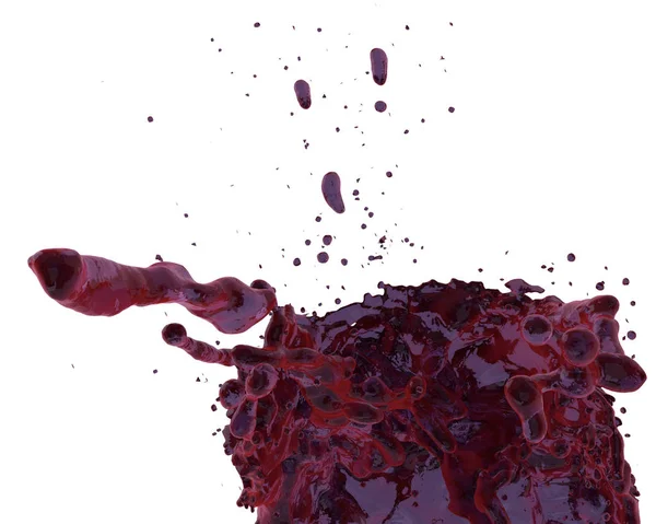 Splash Białym Tle Ilustracja Poncz Owocowy Sok Czerwonego Wina — Zdjęcie stockowe