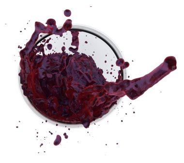 kırmızı şarap meyveli üzüm suyu meyve cam beyaz arka plan üzerinde 3d resimde sıçrama yakın çekim yumruk