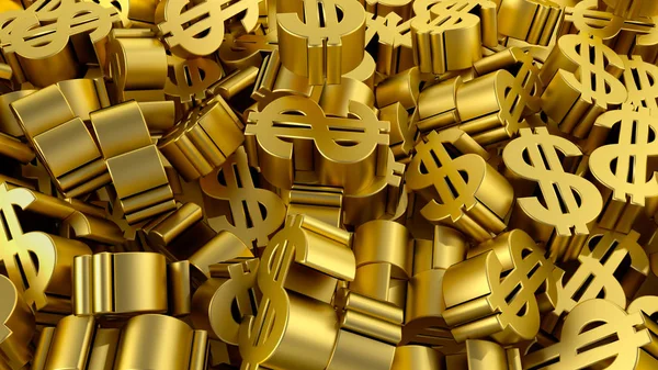 Σύμβολο Δολαρίου Χρυσό Οικονομικών Επιχειρηματικό Κέρδος Καθιστώντας Χρήματα Απεικόνιση — Φωτογραφία Αρχείου