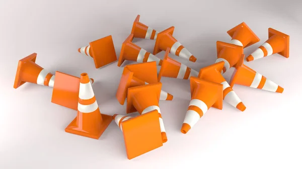 Forgalom Kúp Narancssárga Építési Jel Illusztráció — Stock Fotó