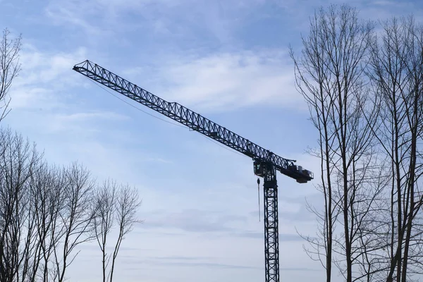 Lifting machine construction crane hoist equipment heavy industry — Stock Photo, Image