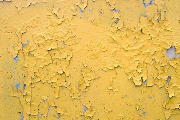 黄色の塗料コンクリートラフな亀裂スケールテクスチャ — ストック写真