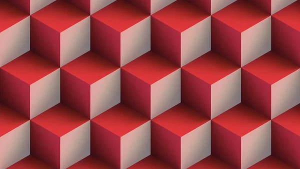 Cubos fundo vermelho blocos padrão baixo poli geometria efeito — Fotografia de Stock