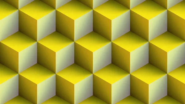 Cubos fondo amarillo bloques patrón bajo efecto de geometría poli — Foto de Stock