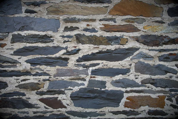 Pietra Naturale Muro Ardesia Fieldstone Sfondo — Foto Stock