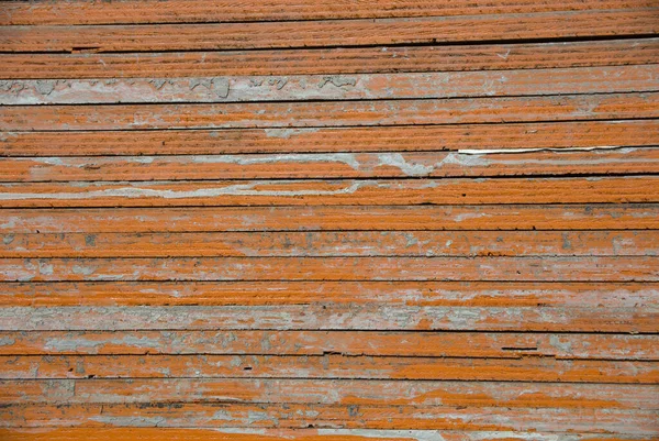 Vecchio Legno Sfondo Arancione Vernice Linee Orizzontali — Foto Stock