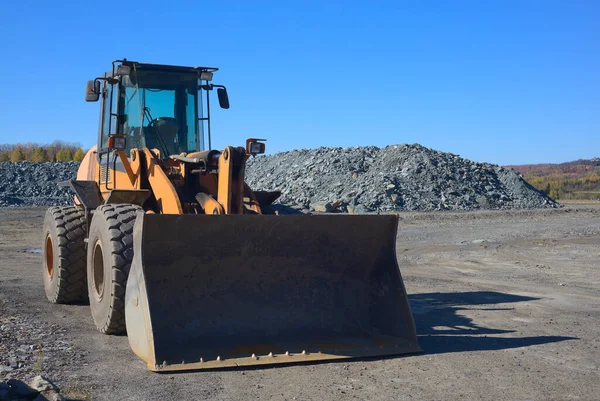 Excavator Backhoe Bulldozer Road Construction Digger — Stock Photo, Image