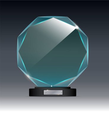 Gerçekçi Ödülü vektör çizim bir cam kupa.