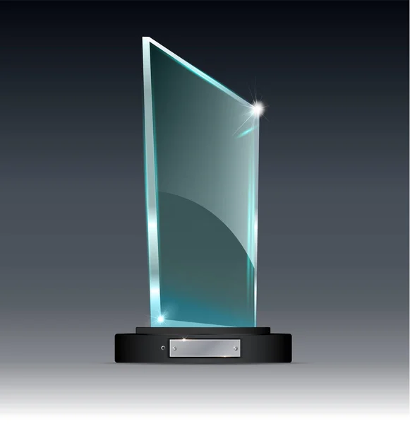 Premio trofeo de cristal. Ilustración vectorial sobre fondo transparente . — Archivo Imágenes Vectoriales
