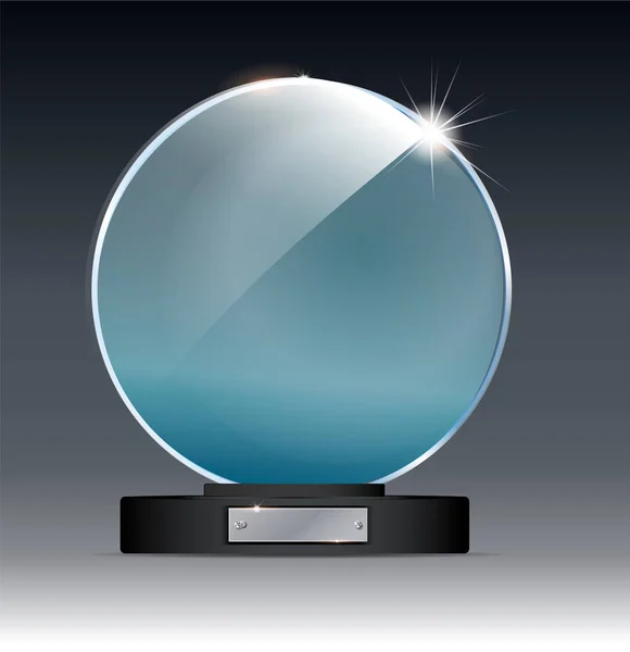 Trophée Circle Glass. Illustration vectorielle isolée sur fond gris — Image vectorielle