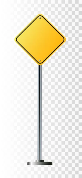 Порожній жовтий дорожній знак або порожні дорожні знаки ізольовані на білому тлі — стоковий вектор